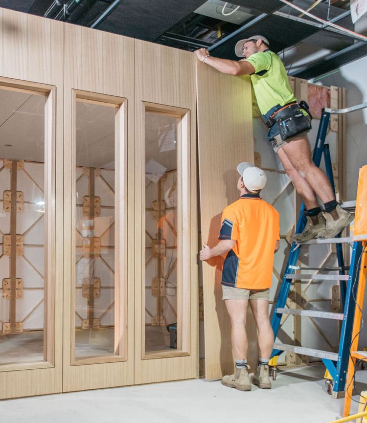 ANZ meeting room being constructed out of XFrame