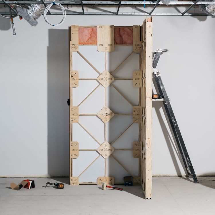 XFrame room divider with cladding